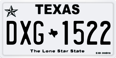 TX license plate DXG1522