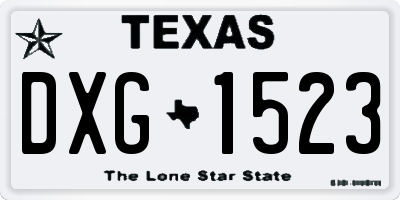 TX license plate DXG1523