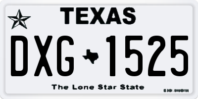 TX license plate DXG1525