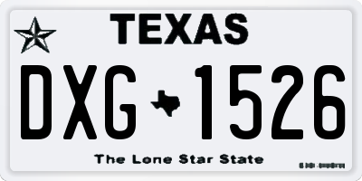 TX license plate DXG1526