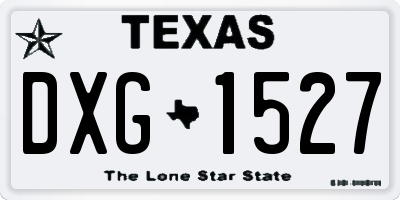 TX license plate DXG1527