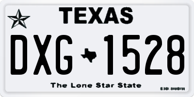 TX license plate DXG1528