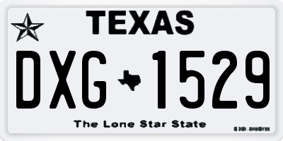 TX license plate DXG1529