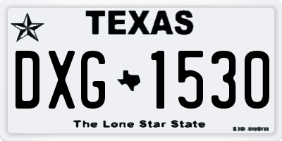 TX license plate DXG1530