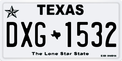 TX license plate DXG1532