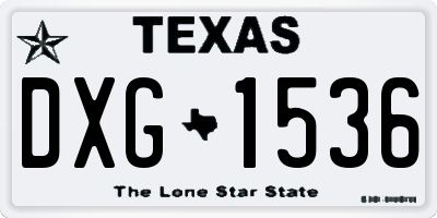 TX license plate DXG1536