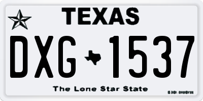 TX license plate DXG1537