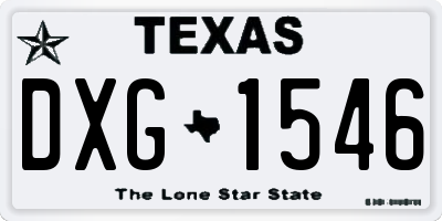 TX license plate DXG1546
