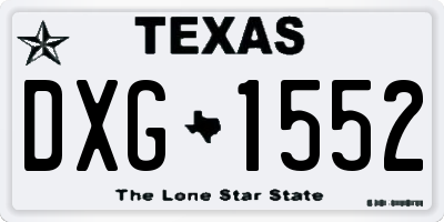 TX license plate DXG1552
