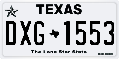 TX license plate DXG1553