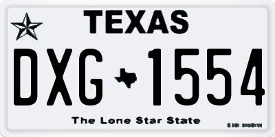 TX license plate DXG1554