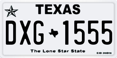 TX license plate DXG1555