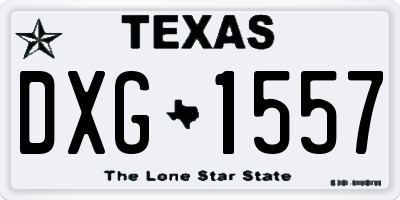 TX license plate DXG1557