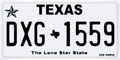TX license plate DXG1559