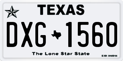 TX license plate DXG1560