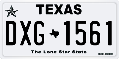 TX license plate DXG1561