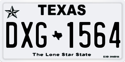 TX license plate DXG1564