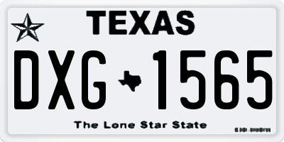 TX license plate DXG1565