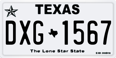 TX license plate DXG1567