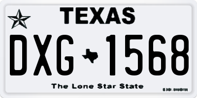 TX license plate DXG1568