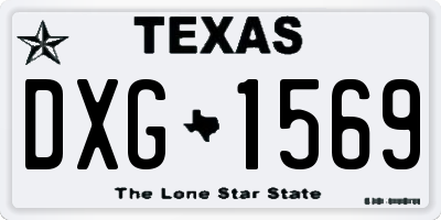 TX license plate DXG1569