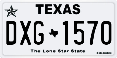 TX license plate DXG1570