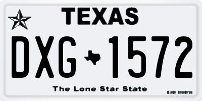 TX license plate DXG1572