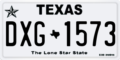 TX license plate DXG1573