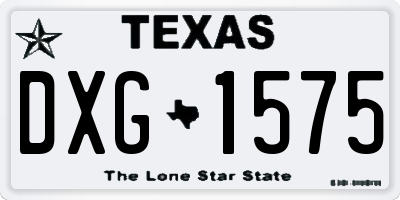 TX license plate DXG1575