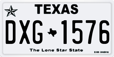 TX license plate DXG1576