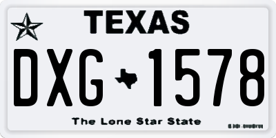 TX license plate DXG1578