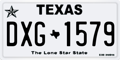 TX license plate DXG1579