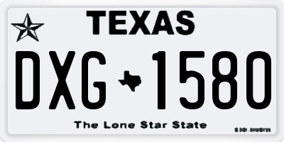 TX license plate DXG1580