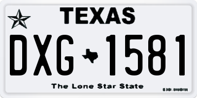 TX license plate DXG1581