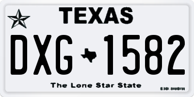 TX license plate DXG1582