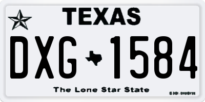 TX license plate DXG1584