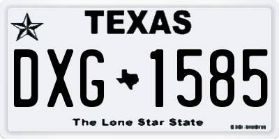 TX license plate DXG1585