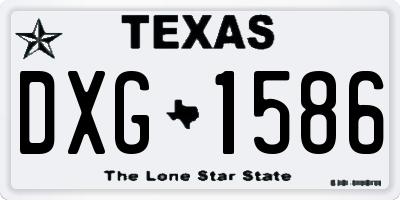 TX license plate DXG1586