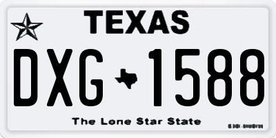 TX license plate DXG1588