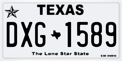 TX license plate DXG1589