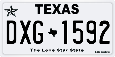 TX license plate DXG1592