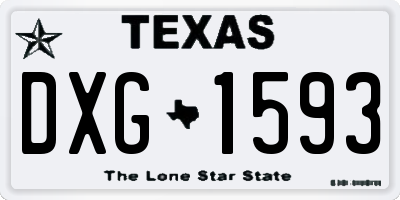 TX license plate DXG1593