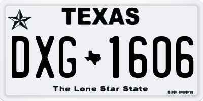 TX license plate DXG1606