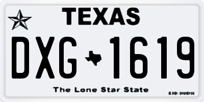 TX license plate DXG1619