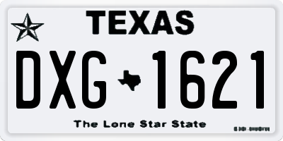 TX license plate DXG1621