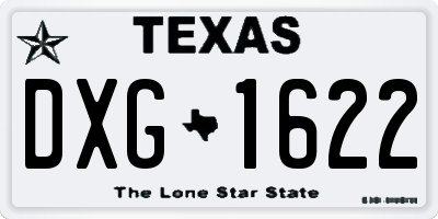 TX license plate DXG1622
