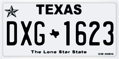 TX license plate DXG1623