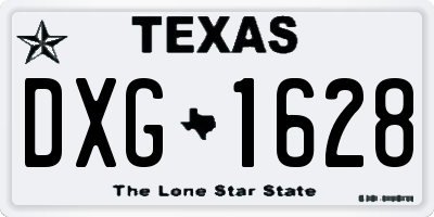 TX license plate DXG1628