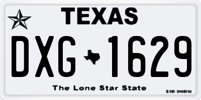 TX license plate DXG1629