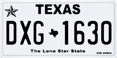 TX license plate DXG1630